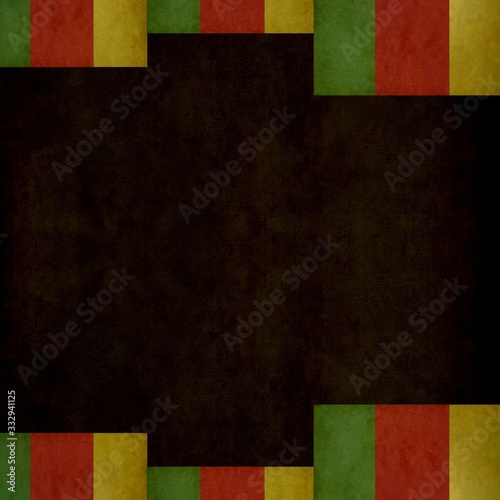 colorful background.Reggae background.Green,red and yellow on Black color.Striped color on black.