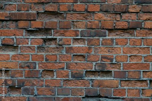 Old red brick wall - texture background