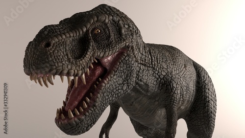 3D rendering of Dinosaur   isolated on white background.