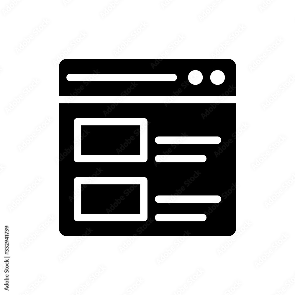 Webpage Vector Colour With Glyph Icon Illustration Webpage Vector Colour With Glyph Icon Illustration