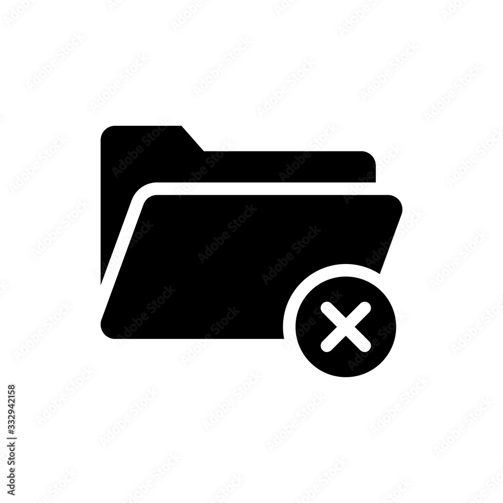 Remove Folder Vector Colour With Glyph Icon Illustration