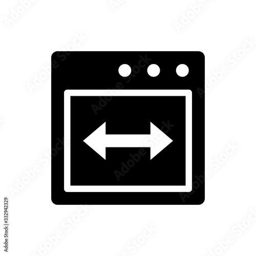 Webpage Width Vector Colour With Glyph Icon Illustration