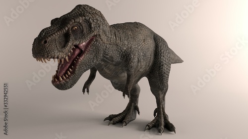 3D rendering of Dinosaur   isolated on white background.