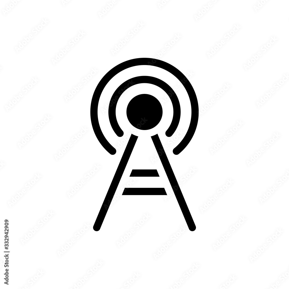 Wifi Tower Vector Colour With Glyph Icon Illustration Wifi Tower Vector Colour With Glyph Icon Illustration