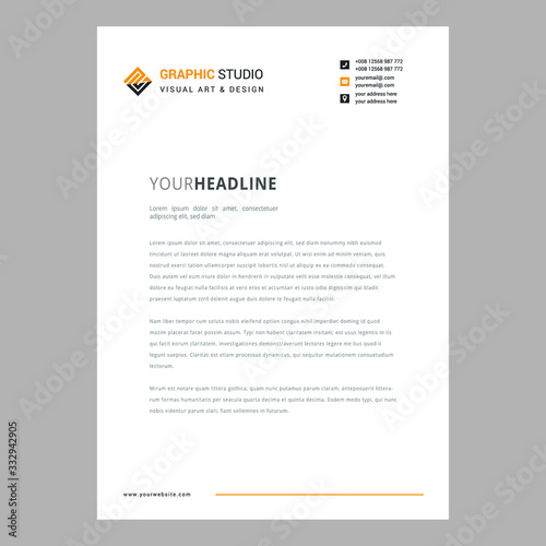 Letterhead Pad Design Clean Letterhead Pad Stationery Design Corporate identity business set template. Blank cd - dvd, business cards, envelope, mouse pad. Fully editable eps10 vector illustration