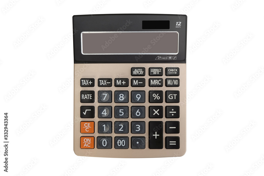 Isolated Gray calculator on white background. Isolated Gray calculator on white background.