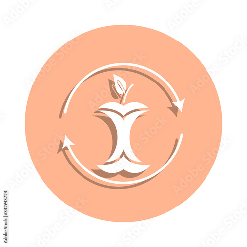 Biodegradable, apple badge icon. Simple glyph, flat vector of ecology icons for ui and ux, website or mobile application