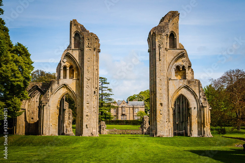 The ruins of Glastonbury Abbey, Somerset photo