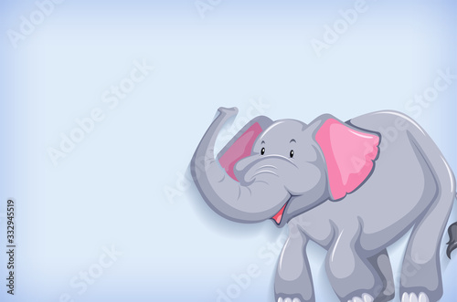 Background template design with plain color and cute elephant