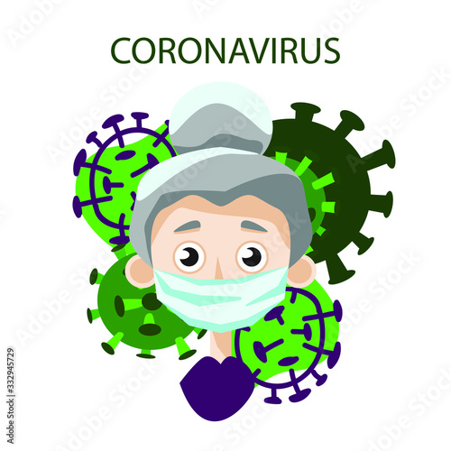 poster set coronavirus  pandemic  health prevention  medicine  people in medical mask  biological hazard