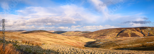 Obraz na plátně Panorama of Cheviot Hills from the Pennine Way, at Brownhart Law, a summit on th