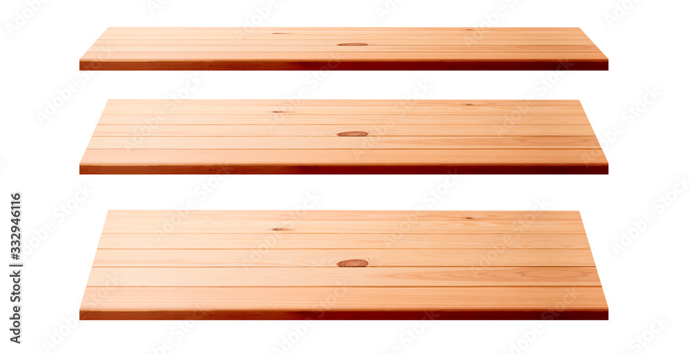 Wooden shelves isolated on white Wooden shelves isolated on white