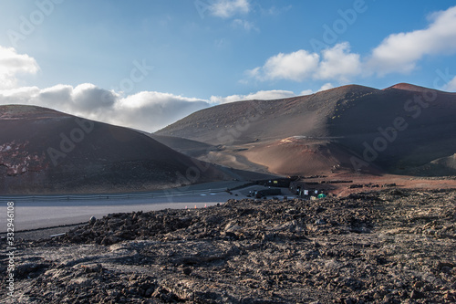 Timanfaya National Park is a Spanish national park on island Lanzarote, Canary Islands