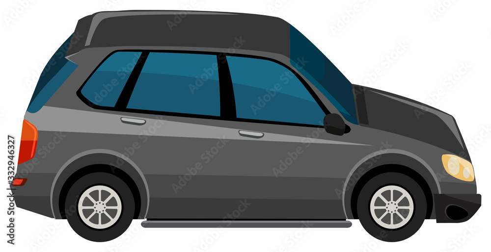 Black SUV car on white background