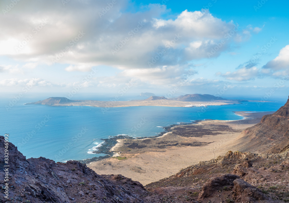 Landscape on island La Grasiosa, Canary Islands .