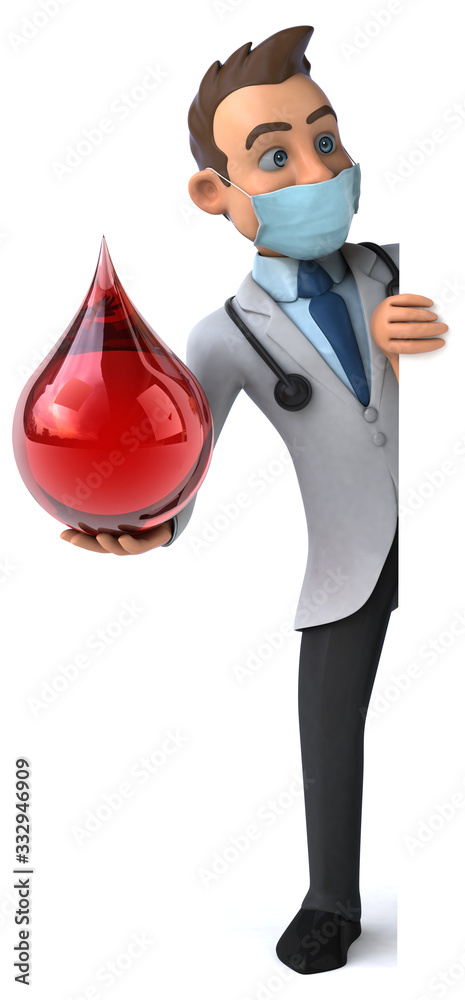 3D illustration of a cartoon character with a mask 3D illustration of a cartoon character with a mask