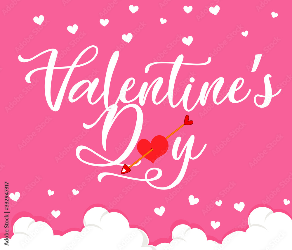 Valentine theme with hearts on pink background Valentine theme with hearts on pink background