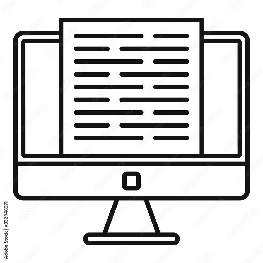Modern computer editor icon. Outline modern computer editor vector icon for web design isolated on white background Modern computer editor icon. Outline modern computer editor vector icon for web design isolated on white background