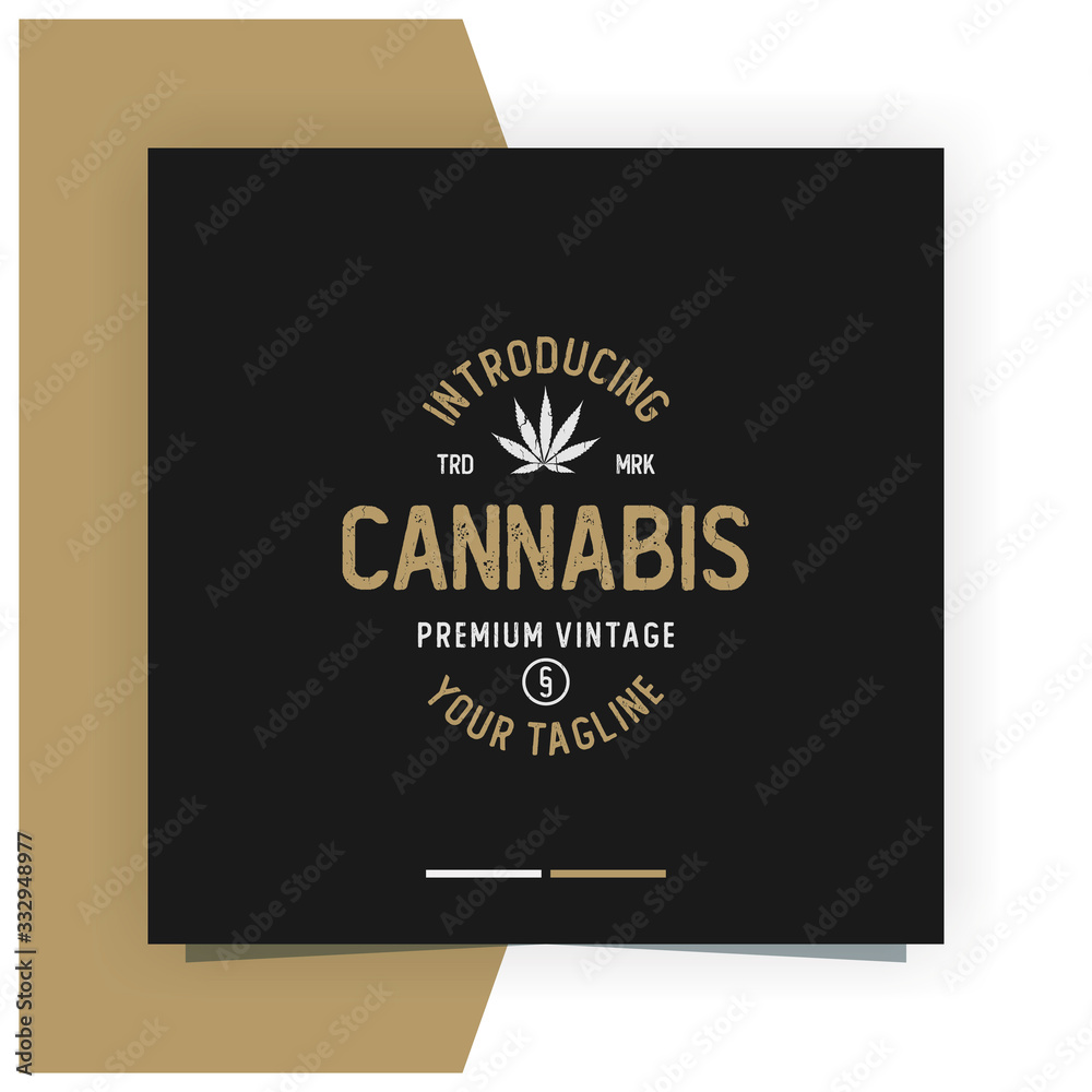 Cannabis Vintage Logo Design Inspiration Vector Stock - Premium vector