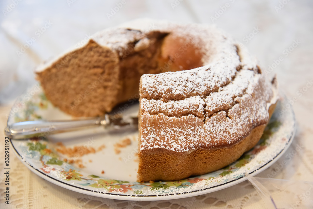 Donut Cake With Icing Sugar Up