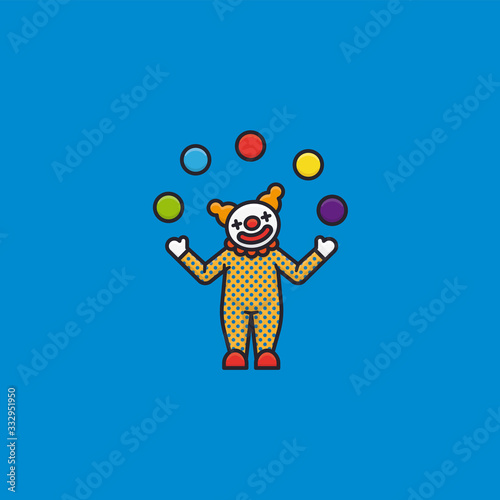 Juggling clown vector illustration