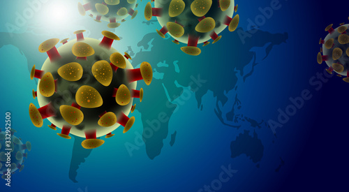 Covid-19 Coronavirus disease design with world map vector illustration