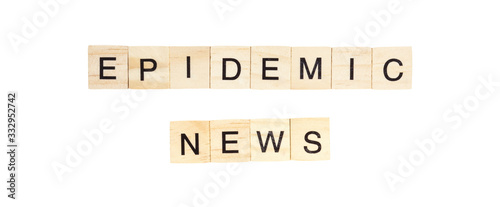 The words "Epidemic News" spelt out with letter tiles on the white background