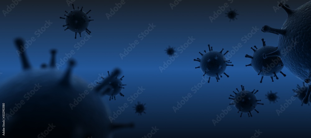 An illustration of the COVID-19 virus cells .3d Illustration.