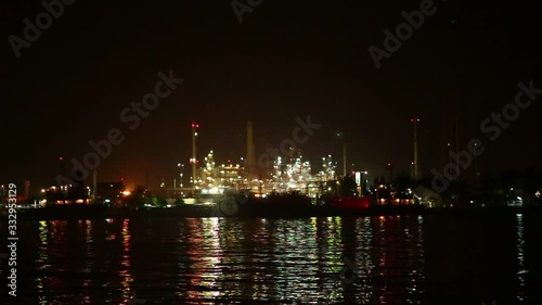 Night scene of Oil refinery, Bangkok, Thailand photo