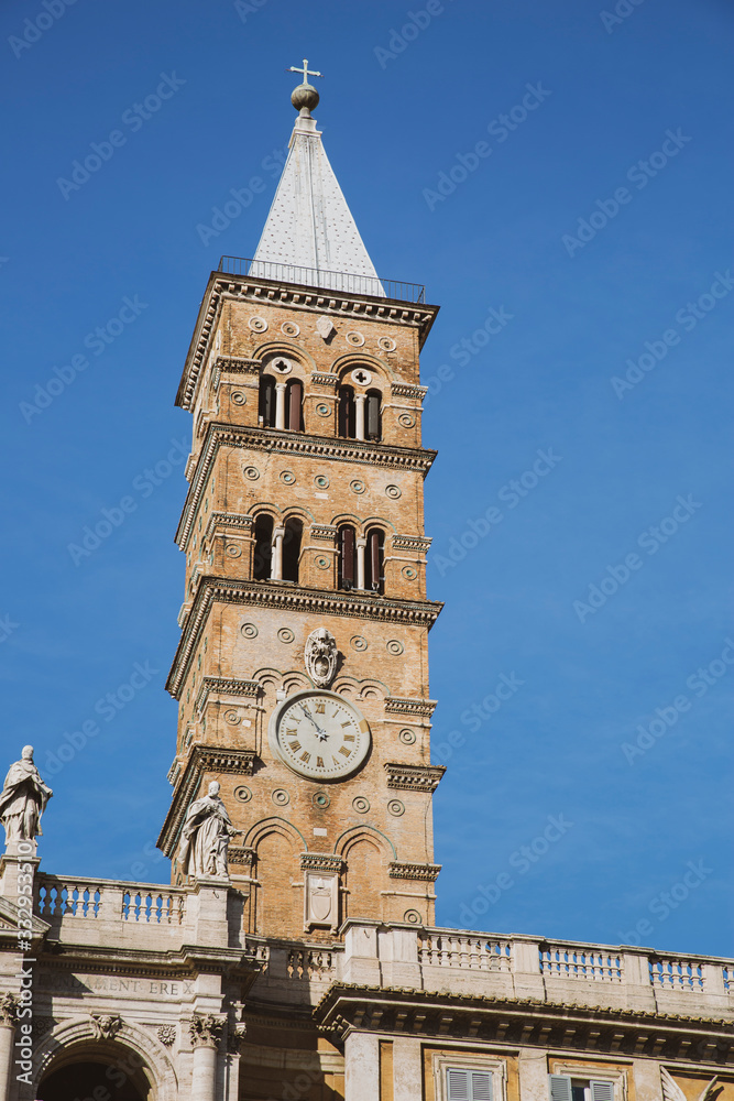 clock tower of the Papal Basilica of Santa Maria Maggiore.