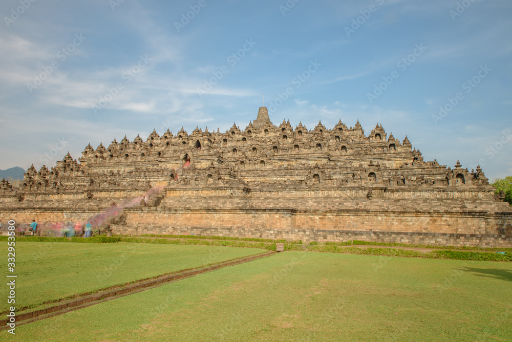 Yogyakarta, Java, Indonesia: Nov 15, 2017: Touist on Borobudur Temple during the day, Yogyakarta, Java, Indonesia. Yogyakarta, Java, Indonesia: Nov 15, 2017: Touist on Borobudur Temple during the day, Yogyakarta, Java, Indonesia.