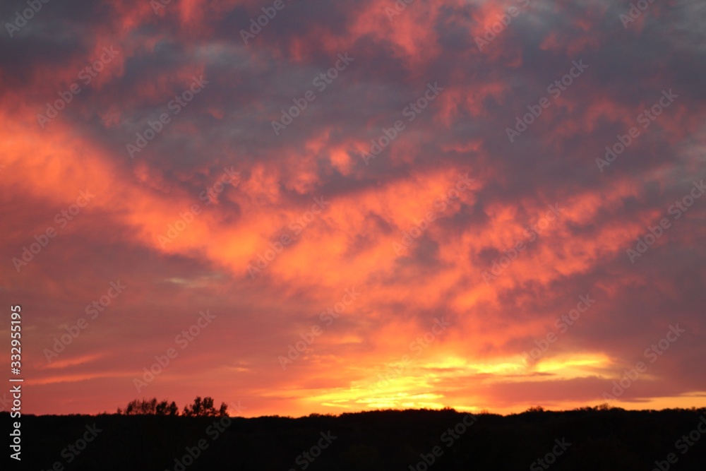 Fototapeta premium Beautiful Sunset in South Cental Oklahoma