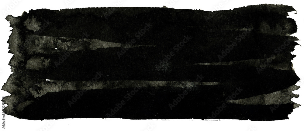 Naklejka premium Ink geometric shape. Brush paint strokes. Texture brushes and modern grunge brush lines. Ink brush artistic design element for frame design. Isolated element.