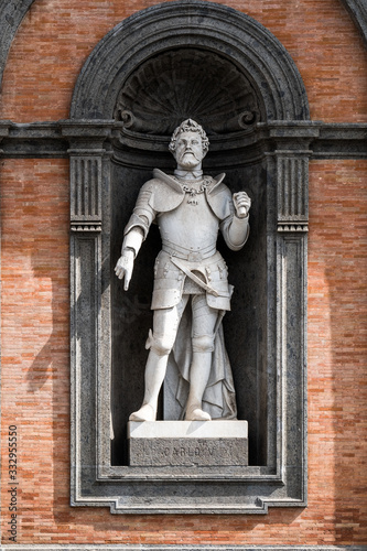 Carlo V statue at the entrance of Royal Palace in Naples, the work of Vincenzo Gemito of 1888