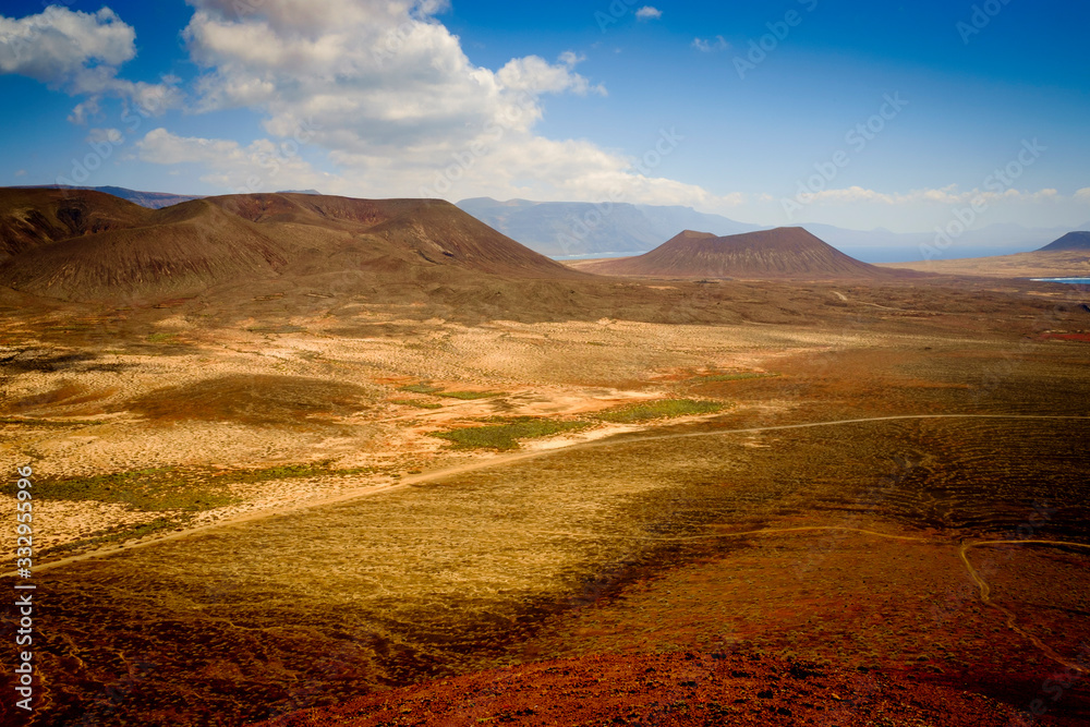 volcanic landscape in la graciosa, canary islands