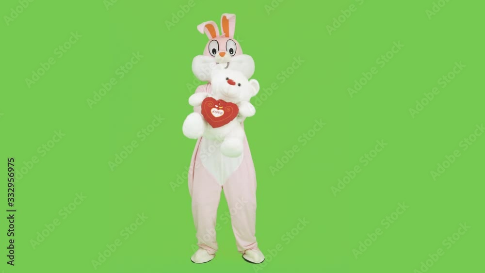 Plush cute easter rabbit bunny life-size suit costume hugs and kisses ...