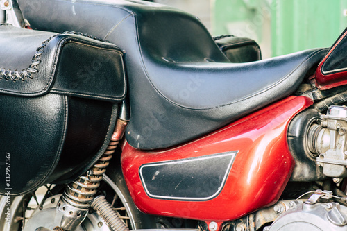 Closeup of a motorcycle 