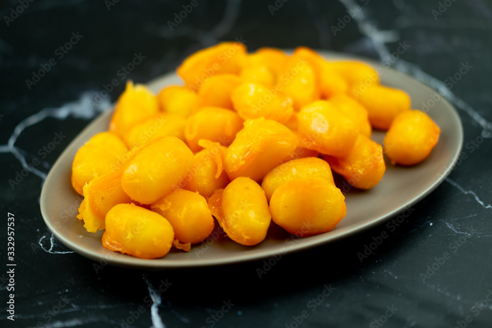 Golden Jackfruit Seeds, mung bean marzipan and egg yolk dessert (Thai called : Met Khanoon) Golden Jackfruit Seeds, mung bean marzipan and egg yolk dessert (Thai called : Met Khanoon)