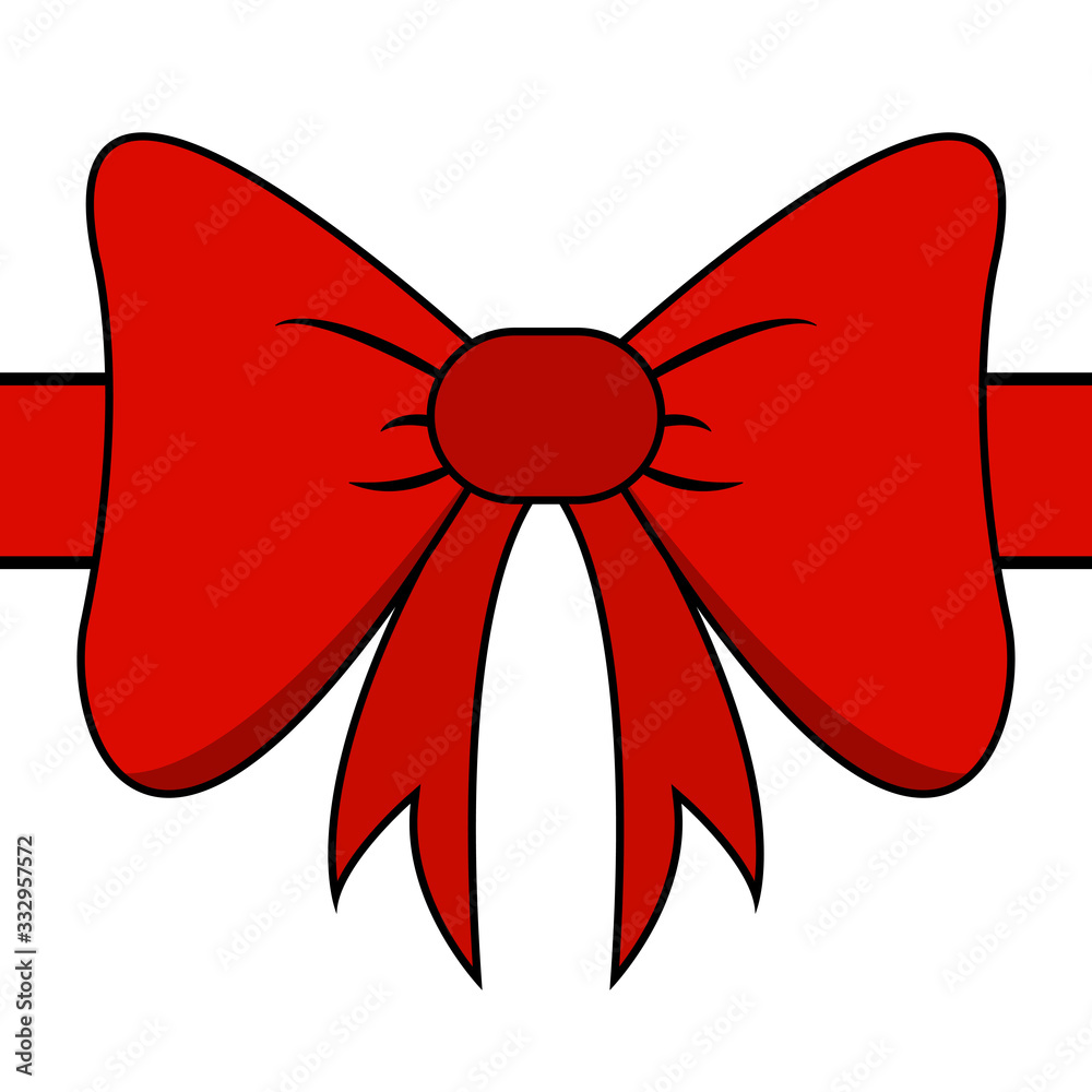 Red bow for celebration christmas and birthday Red bow for celebration christmas and birthday