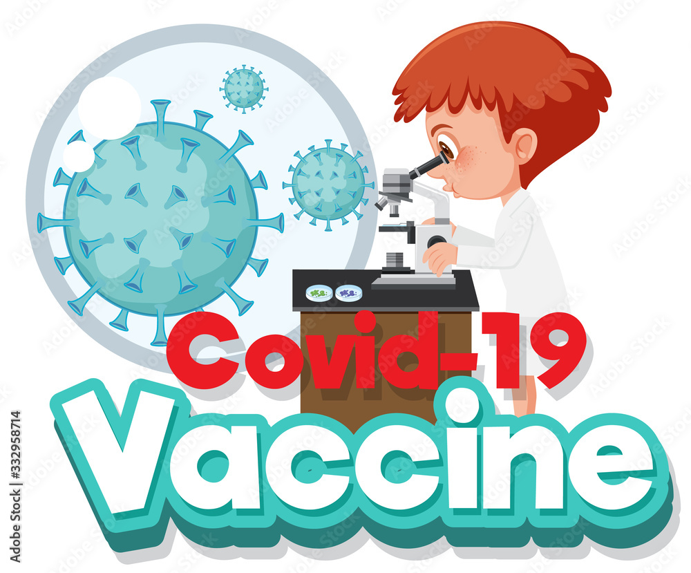 Coronavirus poster design with doctor looking through microscope Coronavirus poster design with doctor looking through microscope