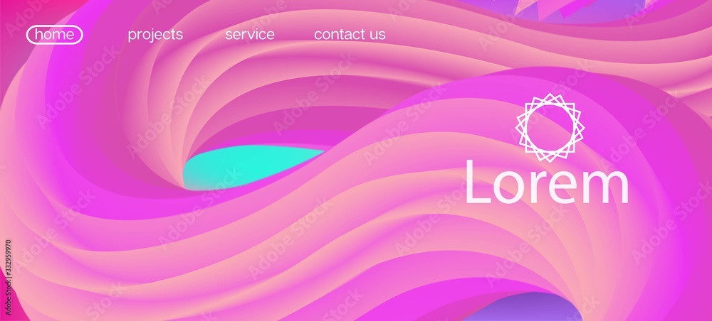 Funky Liquid Shape Banner. Landing Page, Pink, Purple Background. Neon Color Funky Liquid Shape Banner. Landing Page, Pink, Purple Background. Neon Color