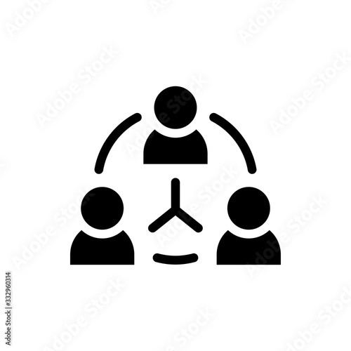 Users Vector Colour With Glyph Icon Illustration