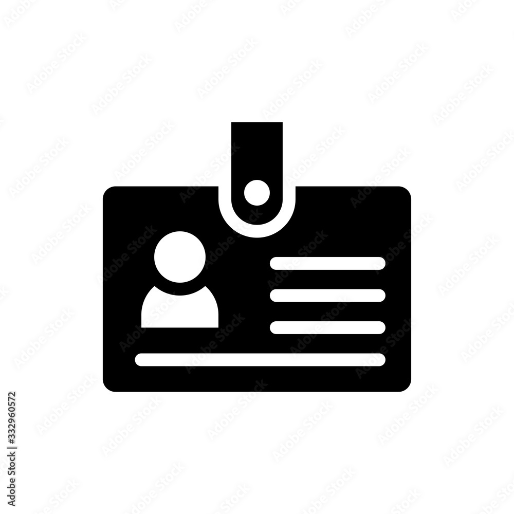 ID Card Vector Colour With Glyph Icon Illustration ID Card Vector Colour With Glyph Icon Illustration