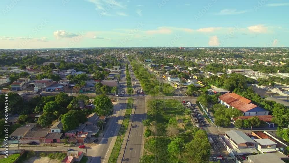 manaus/amazonas/brazil - 24/09/2019: aerial view of manaus city - here we can to view of a the big avenue that your name is torres avenue manaus/amazonas/brazil - 24/09/2019: aerial view of manaus city - here we can to view of a the big avenue that your name is torres avenue