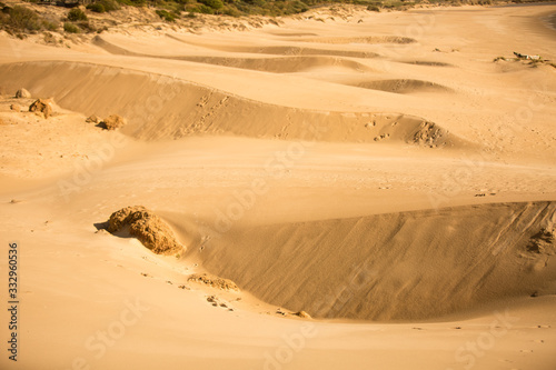 Desert Sand Dunes on the Beach of Bolonia  Spain