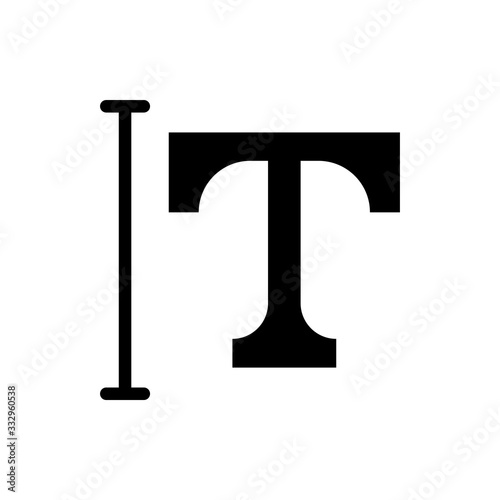 Text Tool Vector Colour With Glyph Icon Illustration
