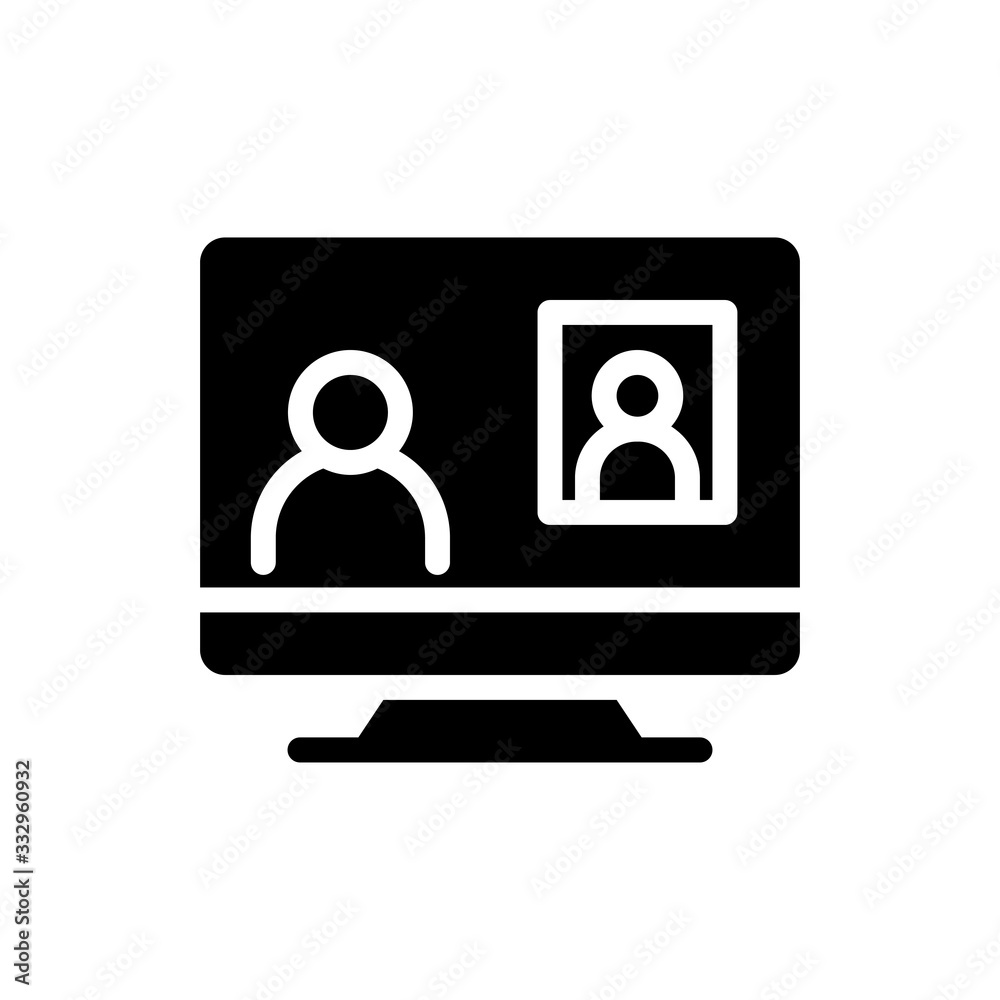 Video Call Vector Colour With Glyph Icon Illustration Video Call Vector Colour With Glyph Icon Illustration