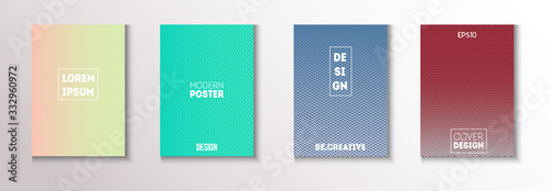 Folded Minimal Cover Vector Set. Glam Magazine Page. Textured 