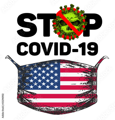 Covid-19, virus. Medical logo, medical mask, sign.