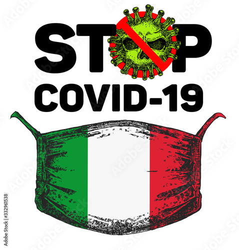 Covid-19, virus. Medical logo, medical mask, sign.